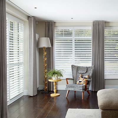 plantation shutters in a lounge