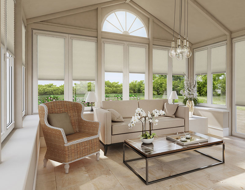 cellular blinds in conservatory motorised smart blinds