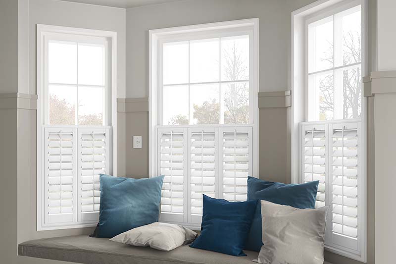made to measure shutters fitted in bay window